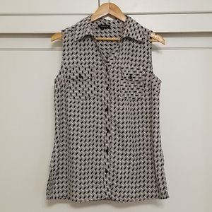 Black & White Button Down Shirt EUC